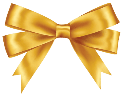 Goldene Schleife mit glänzendem Finish auf transparentem Hintergrund.